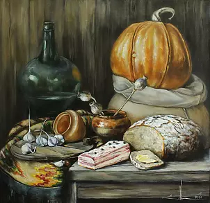 Marina Kozlowska - "Pumpkin, bacon and garlic"