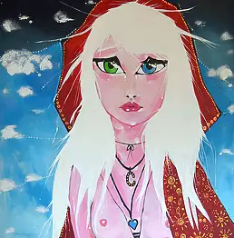 Magdalena MacNiallais, Reinheit des Herzens, Acrylgemälde - Leinwand, 80 x 100