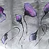 Rachel McCullock - Triptyque Fleurs violettes