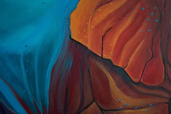 Monika Mrowiec, Pustynny zachód słońca, Obraz akrylowy - płótno, 140 x 90