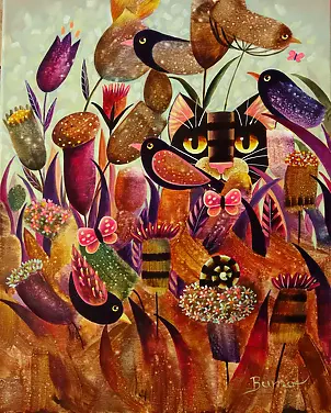   - The fluffy redness of the meadow