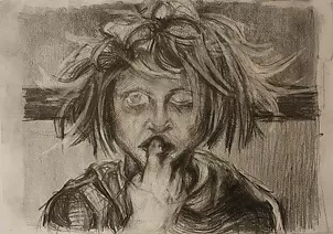 Agnieszka Kurlenda - Pytanie rysunek ołówkiem