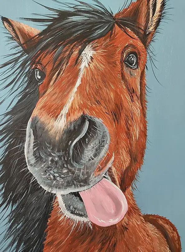 Agnieszka Mantaj, Qń gniady, Obraz akrylowy - płyta, 40 x 50