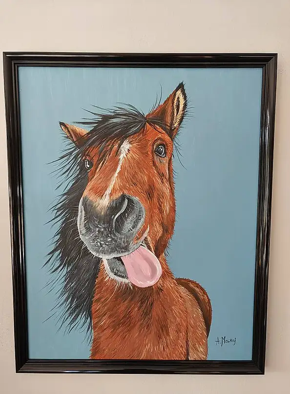 Agnieszka Mantaj, Qń gniady, Obraz akrylowy - płyta, 40 x 50