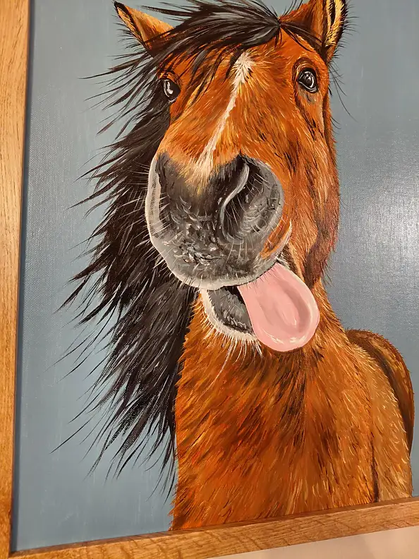 Agnieszka Mantaj, Qń gniady, Obraz akrylowy - płyta, 40 x 50