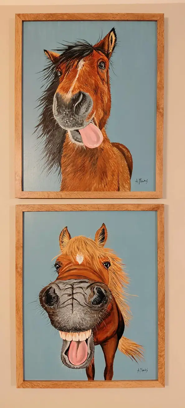 Agnieszka Mantaj, Qń gniady, Obraz akrylowy - płyta, 40 x 50