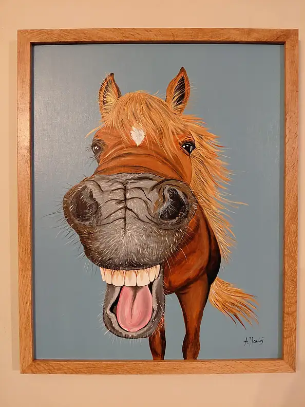 Agnieszka Mantaj, Qń kasztan, Obraz akrylowy - płyta, 40 x 50