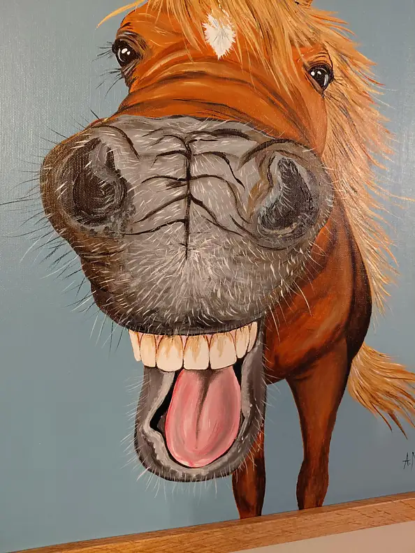 Agnieszka Mantaj, Qń kasztan, Obraz akrylowy - płyta, 40 x 50