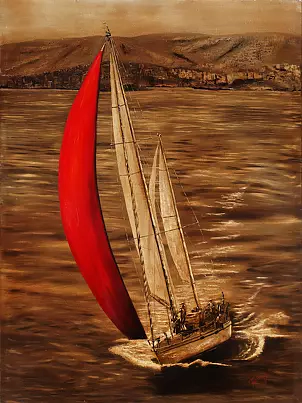 Beata Bembnik - RED SAIL/CZERWONY ŻAGIEL