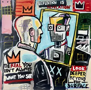 Łukasz Stokowski, REFLECTION IS REVELATION, Acrylic painting, Oil painting - , 100 x 100