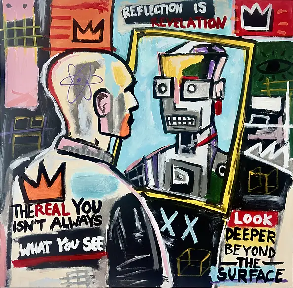 Łukasz Stokowski, REFLECTION IS REVELATION, Acrylic painting, Oil painting - , 100 x 100