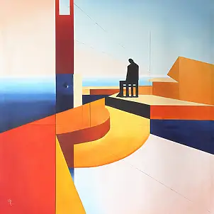 Serge Ra, RÉFLEXION, Peinture à l'huile - toile, 1100 x 1100