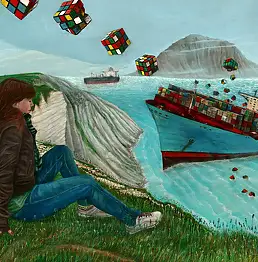 Krzysztof Polaczenko, RUBIKOWIEC 2015, Peinture acrylique, Aquarelles, Pastel - panneau, 60 x 80