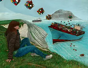 Krzysztof Polaczenko, RUBIKOWIEC 2015, Dipinto acrilico, Acquerelli, Pastello - pannello, 60 x 80