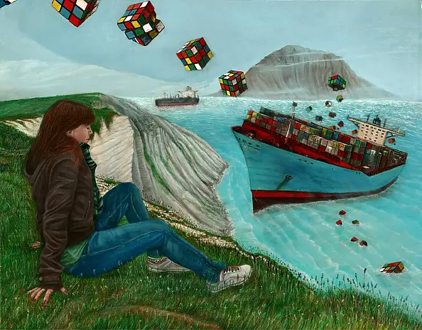 Krzysztof Polaczenko, RUBIKOWIEC 2015, Dipinto acrilico, Acquerelli, Pastello - pannello, 60 x 80