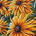 Yana Yeremenko - "RUDBECKIA-2" yellow flowers. pastel drawing