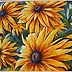 Yana Yeremenko - "RUDBECKIA-2" yellow flowers. pastel drawing