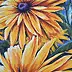 Yana Yeremenko - "RUDBECKIA-2" yellow flowers. pastel drawing