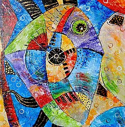 Marek Lutek, FISH 1071, Acrylic painting - panel, 53 x 84