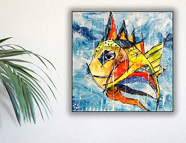Marek Lutek, RYbKa 11619, Peinture acrylique - toile, 30 x 30