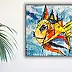 Marek Lutek, RYbKa 11619, Peinture acrylique - toile, 30 x 30