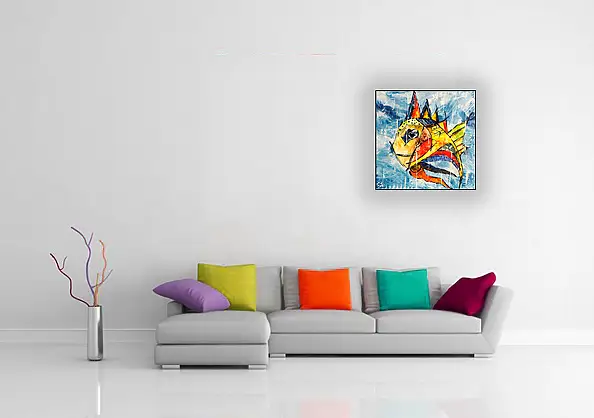 Marek Lutek, RYbKa 11619, Peinture acrylique - toile, 30 x 30
