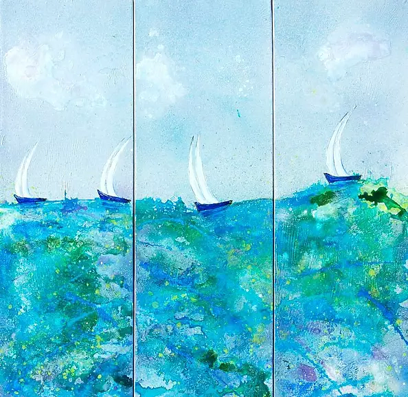 Rachel McCullock - Racing home triptych