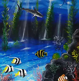 Ryszard Niedźwiedzki, Riff, Acrylgemälde - Leinwand, 75 x 115
