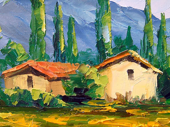 Olha Darchuk - Ranch and field of sunflowers