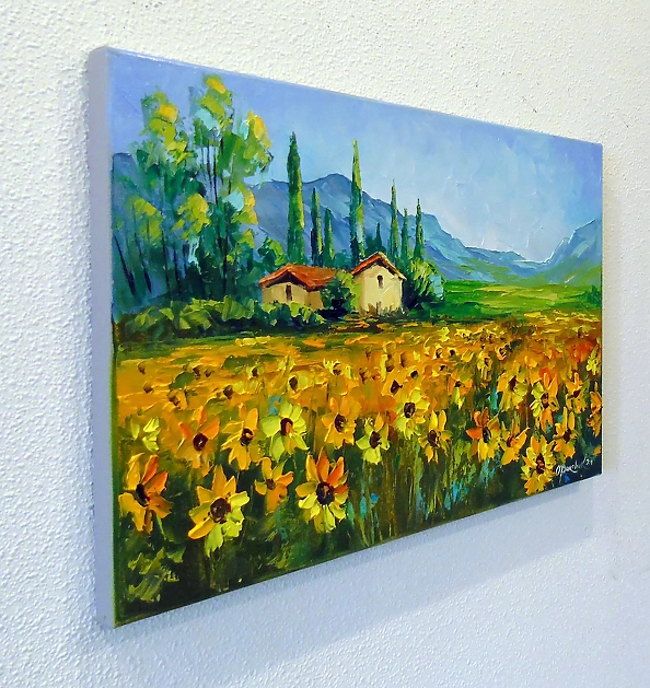Olha Darchuk - Ranch and field of sunflowers