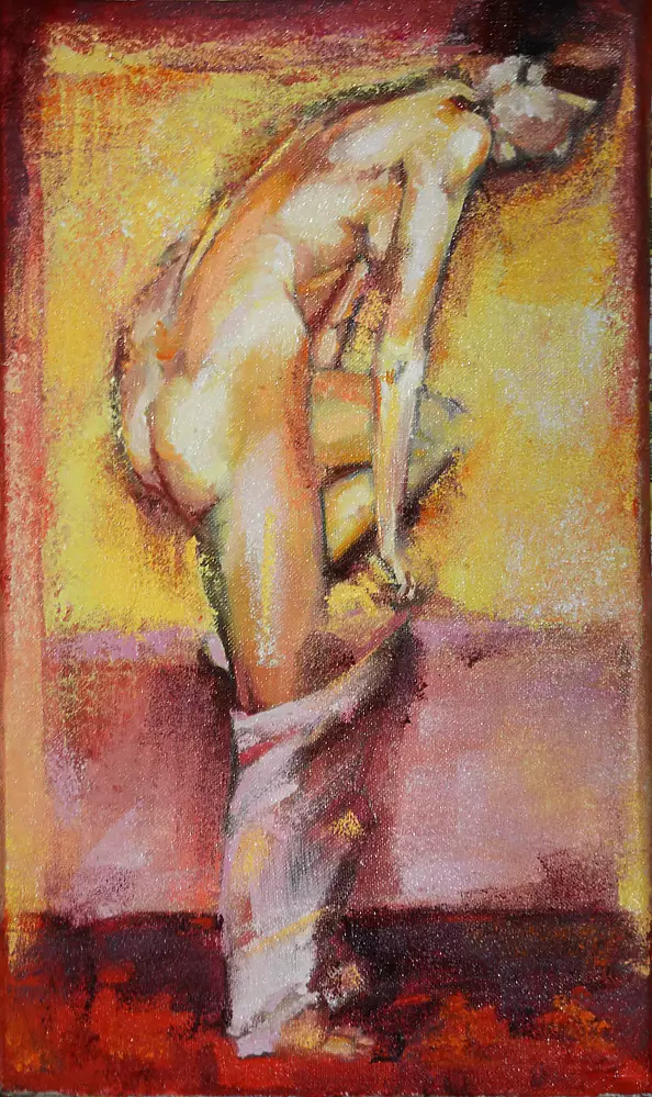 Drozdova Mariia - Morning (etude in pink and gold colors)