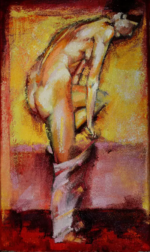 Drozdova Mariia - Morning (etude in pink and gold colors)