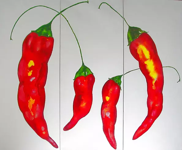 Rachel McCullock - Red chilli triptych