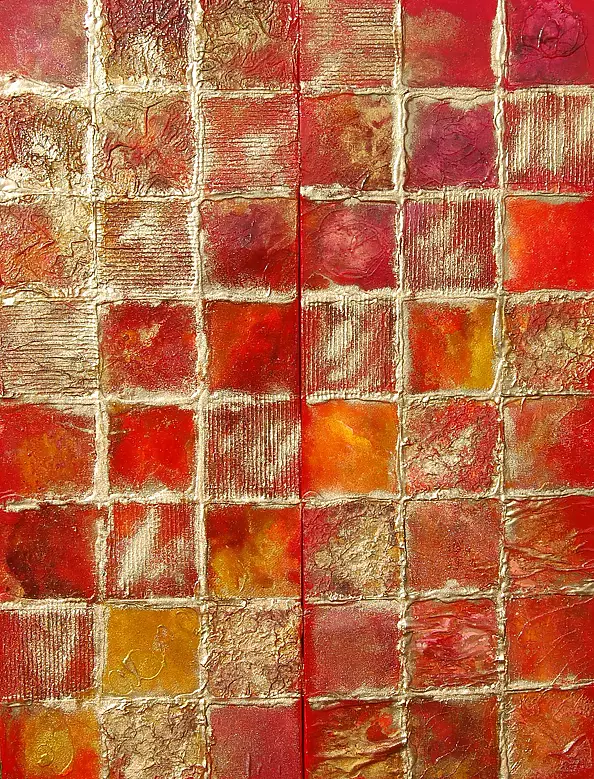 Rachel McCullock - Red & Gold symetry