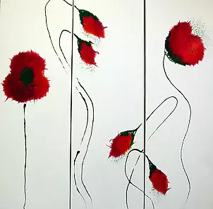Rachel McCullock - Red poppy triptych