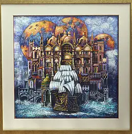 Maciej Urbaniak, Regaty Chmurnej Katedry, Obraz olejny - płótno, 70 x 70