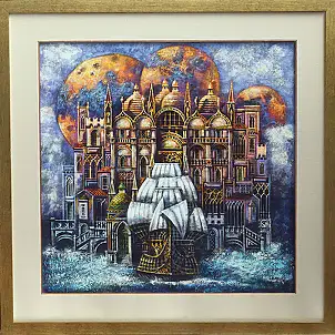 Maciej Urbaniak, Regaty Chmurnej Katedry, Obraz olejny - płótno, 70 x 70