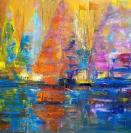 Renata Łempicka, Регата II, Масляная картина - холст, 100 x 70