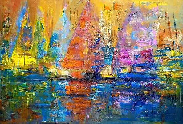 Renata Łempicka, Регата II, Масляная картина - холст, 100 x 70