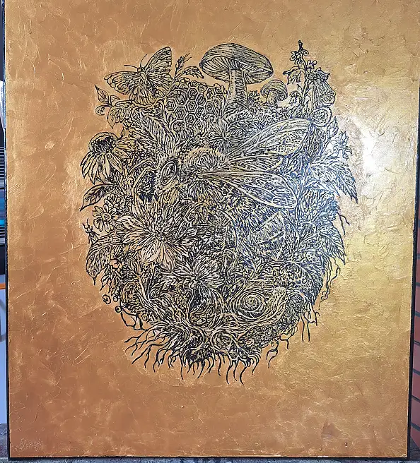 Magda Malinowska, Reliquaire de jardin, Peinture acrylique - toile, 50 x 60