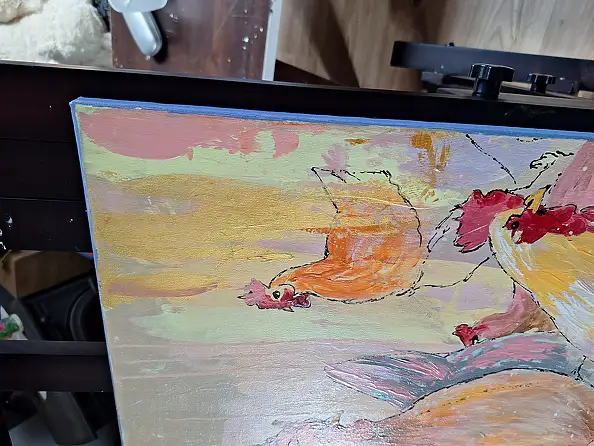 Magda Malinowska, Die Republik des Hinterhofs, Acrylgemälde - Leinwand, 150 x 70