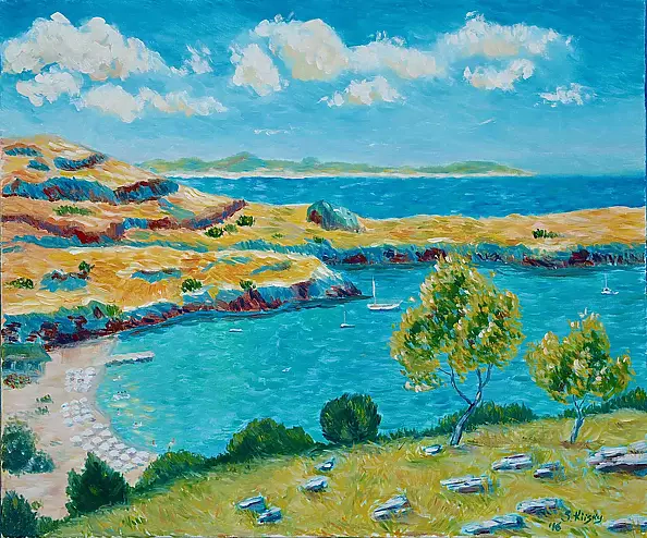 Svetlana Grishkovec-Kiisky - Rhodes.View to the beach of Lindos