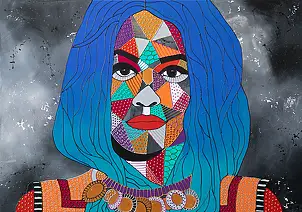 Monika Mrowiec, Rita: portret II, Obraz olejny, Relief - płótno, 100 x 70