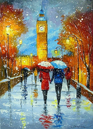 Olha Darchuk - Romantic snowfall in London