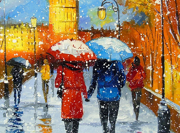 Olha Darchuk - Romantic snowfall in London