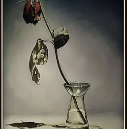 Małgorzata Wagner, "Rose auf Glas", Kreide, Bleistift, Tempera, Weitere - Papier, andere, 40 x 60