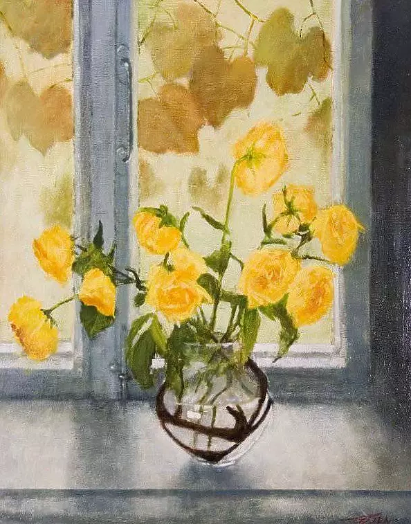 Tadeusz Gazda - Roses in the window