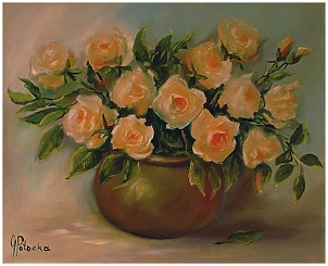 Grażyna Potocka - Tea roses, size 34cm - 41cm