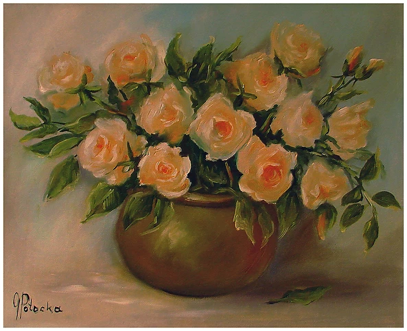 Grażyna Potocka - Tea roses, size 34cm - 41cm