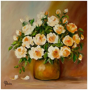 Grażyna Potocka - Tea roses size 50-45cm